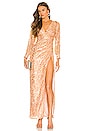 view 1 of 4 VESTIDO LARGO PRINCE in Pink & Gold