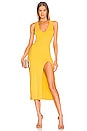 view 1 of 3 Variegated Rib Bodycon Dress in Bright Mustard