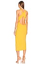 view 3 of 3 Variegated Rib Bodycon Dress in Bright Mustard