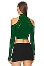 view 3 of 4 Jesseni Cold Shoulder Top in Forest Green