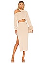 view 5 of 5 x REVOLVE Cut Out Knit Midi Skirt in Nude