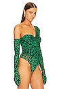 view 3 of 5 x REVOLVE Nobu Bodysuit in Green Black Leopard