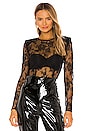 view 1 of 4 x REVOLVE Lace Power Shoulder Top in Black