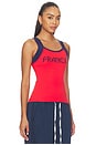 view 2 of 4 TOP SIN MANGAS FRANCE in Red & Navy