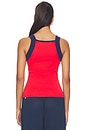 view 3 of 4 TOP SIN MANGAS FRANCE in Red & Navy