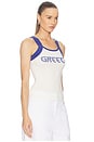 view 2 of 4 TOP SIN MANGAS GREECE in White & Blue