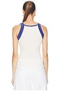 view 3 of 4 TOP SIN MANGAS GREECE in White & Blue