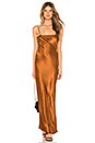 view 1 of 3 Alicante Deep Satin Dress in Bronze