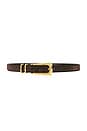 view 1 of 3 Elongated Buckle Belt in Cark Carob