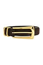 view 4 of 3 Elongated Buckle Belt in Cark Carob