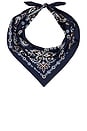 view 1 of 2 Medium Silk Bandana in Petit Flower Deep Indigo in Navy