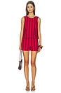 view 5 of 6 Zoe Elastic Back Short in Bayside Stripe Enamel Red
