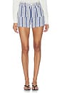 view 1 of 6 Striped Patch Pocket Short in Waterfall Stripe