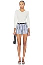 view 5 of 6 Striped Patch Pocket Short in Waterfall Stripe