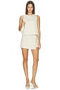 view 5 of 6 Mini Skort in Khaki Sand Stripe