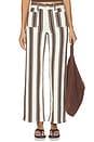 view 1 of 6 The Emmy Wide Leg Striped in Dark Brown Stripe