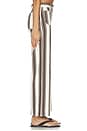 view 3 of 6 The Emmy Wide Leg Striped in Dark Brown Stripe