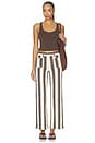 view 5 of 6 The Emmy Wide Leg Striped in Dark Brown Stripe