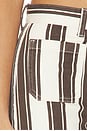 view 6 of 6 The Emmy Wide Leg Striped in Dark Brown Stripe