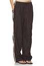 view 3 of 7 Linen Pull On Track Pants in Cocoa & White Stripe