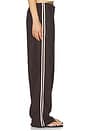 view 4 of 7 Linen Pull On Track Pants in Cocoa & White Stripe