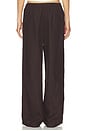 view 5 of 7 Linen Pull On Track Pants in Cocoa & White Stripe