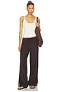view 6 of 7 Linen Pull On Track Pants in Cocoa & White Stripe