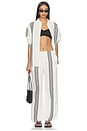 view 5 of 6 Linen Pull On Pants in Bold Placement Stripe & Jet Black