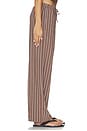 view 3 of 6 Elastic Waist Striped Pull- On Pant in Brown Peri Twin Stripe