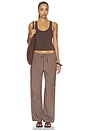 view 5 of 6 Elastic Waist Striped Pull- On Pant in Brown Peri Twin Stripe