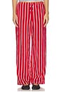view 1 of 6 E- Waist Striped Pull- On Pant in Red & White Stripe