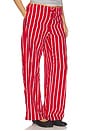 view 2 of 6 E- Waist Striped Pull- On Pant in Red & White Stripe