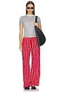 view 5 of 6 E- Waist Striped Pull- On Pant in Red & White Stripe