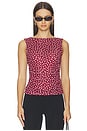 view 1 of 5 Esme Mesh Tank Top in Red Polka Dot