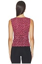 view 3 of 5 Esme Mesh Tank Top in Red Polka Dot