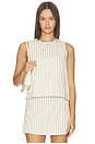 view 1 of 5 TOP SIN MANGAS in Khaki Sand Stripe
