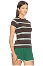 view 2 of 4 T-SHIRT 90S in Retro Dark Brown Yellow Stripe