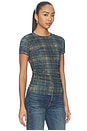 view 2 of 5 Ruched Cap Sleeve Tee in Olive
