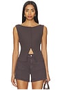 view 1 of 5 Textured Vest Top in Chocolate Plum