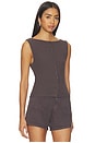 view 2 of 5 Textured Vest Top in Chocolate Plum