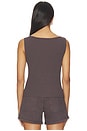 view 3 of 5 Textured Vest Top in Chocolate Plum