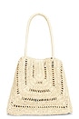 view 1 of 4 Large Eyelet Raffia Tote in Natural