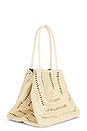 view 3 of 4 Large Eyelet Raffia Tote in Natural