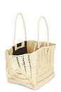 view 4 of 4 Large Eyelet Raffia Tote in Natural