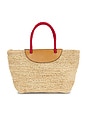 view 2 of 4 Raffia Mini Tote Bag in Festival Red Multi