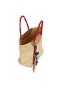 view 4 of 4 Raffia Mini Tote Bag in Festival Red Multi