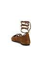 view 3 of 5 Greta Lace Up Flat in Warm Chestnut Suede