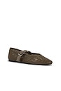view 2 of 5 Perforated Remy Mary Jane Flat in Worn Olive