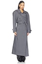 view 4 of 4 Brooklyn Long Trench Coat in Dark Grey