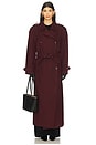 view 1 of 4 Brooklyn Long Trench Coat in Burgundy
